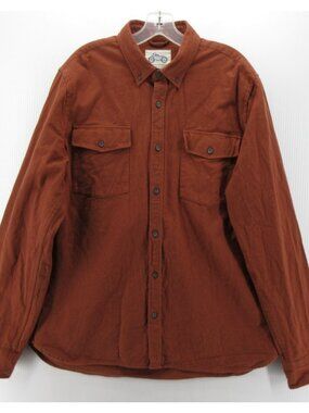 Mugsy Shirt XL Rust Chamois Cloth Flannel Button Up Shacket Workwear